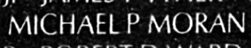 Moran's name inscribed on the Wall